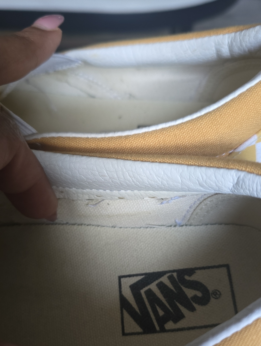Vans Yellow and White Checkerboard Slip-On Sneakers - Picture 14 of 16